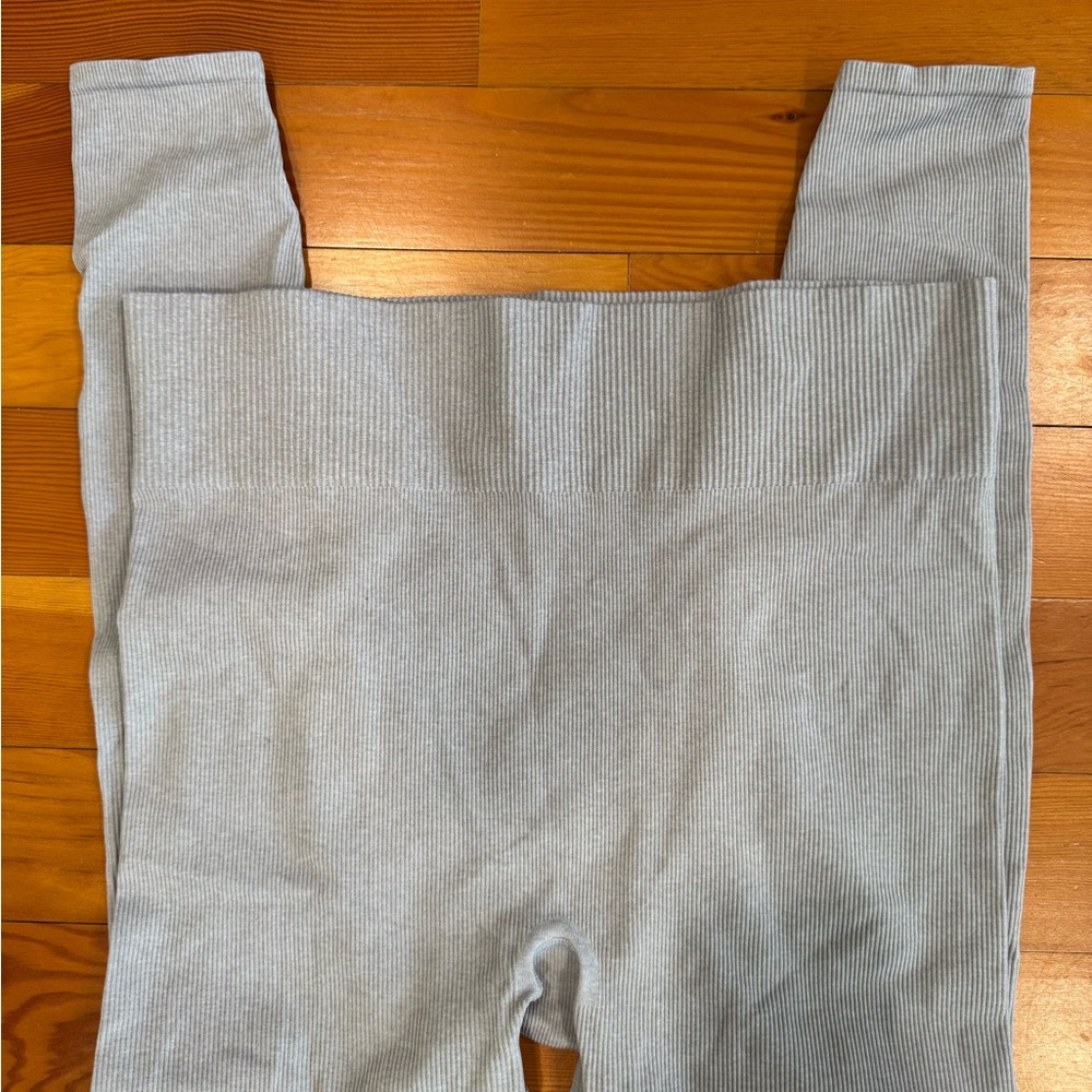 Nordstrom Light Gray Ribbed Womens Leggings